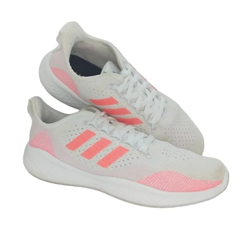 Adidas Fluidflow 2.0 Womens Pre-owned White & Pink Running Sneakers - sz. 9